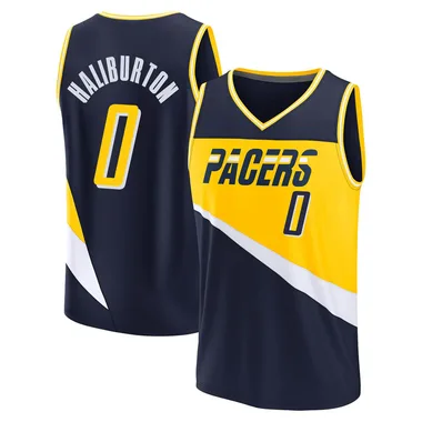 Fast Break Navy Tyrese Haliburton Men's Indiana Pacers Fanatics Branded 2021/22 Replica City Edition Jersey