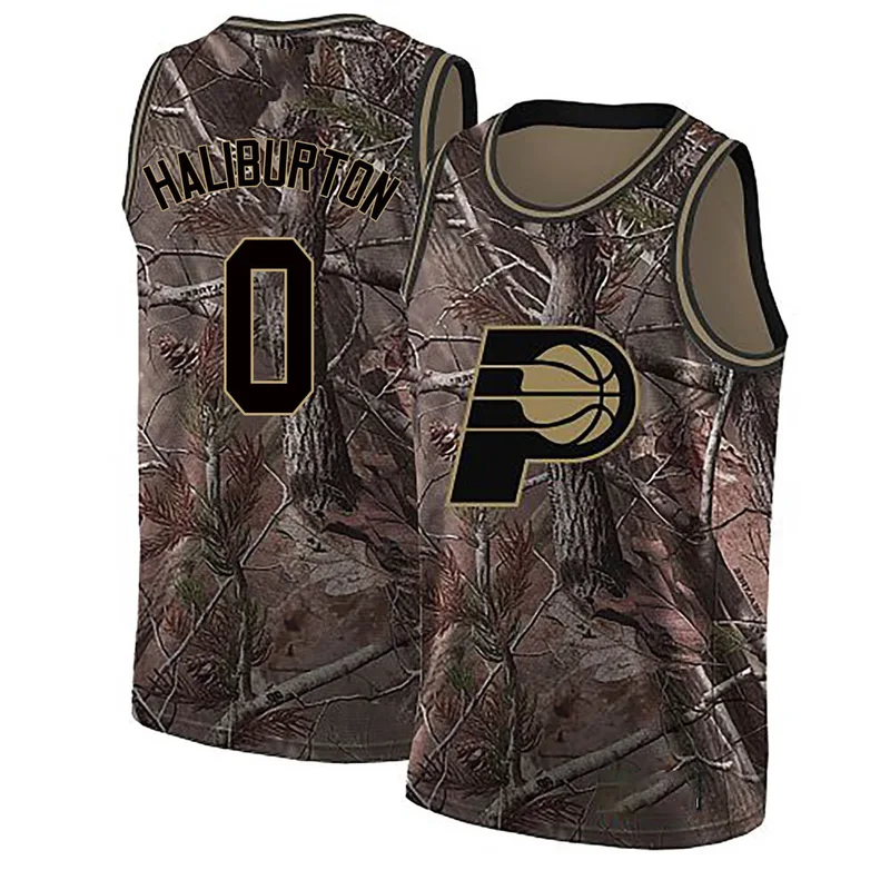 Swingman Camo Tyrese Haliburton Men's Indiana Pacers Nike Realtree Collection Jersey