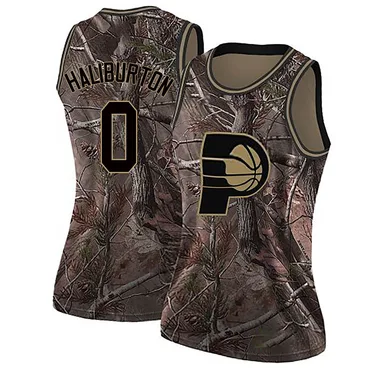 Swingman Camo Tyrese Haliburton Women's Indiana Pacers Nike Realtree Collection Jersey