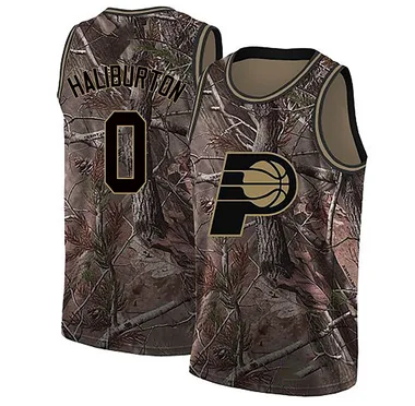 Swingman Camo Tyrese Haliburton Youth Indiana Pacers Nike Realtree Collection Jersey