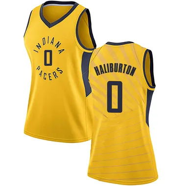 Swingman Gold Tyrese Haliburton Women's Indiana Pacers Nike Jersey - Statement Edition