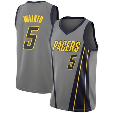 Swingman Gray Jarace Walker Men's Indiana Pacers Nike 2018/19 Jersey - City Edition