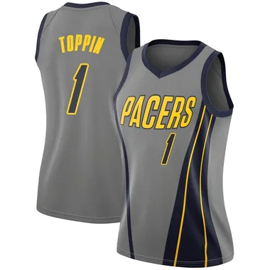 Swingman Gray Obi Toppin Women's Indiana Pacers Nike 2018/19 Jersey - City Edition