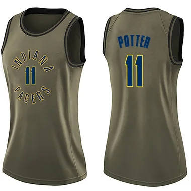 Swingman Green Micah Potter Women's Indiana Pacers Nike Salute to Service Jersey