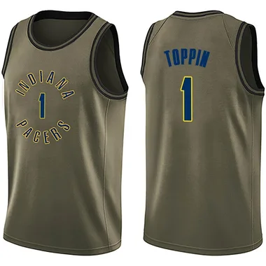 Swingman Green Obi Toppin Youth Indiana Pacers Nike Salute to Service Jersey