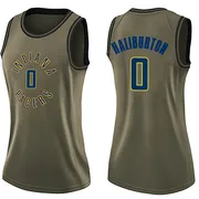 Swingman Green Tyrese Haliburton Women's Indiana Pacers Nike Salute to Service Jersey