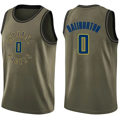 Swingman Green Tyrese Haliburton Youth Indiana Pacers Nike Salute to Service Jersey