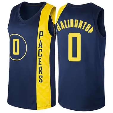 Swingman Navy Blue Tyrese Haliburton Men's Indiana Pacers Nike Jersey - City Edition