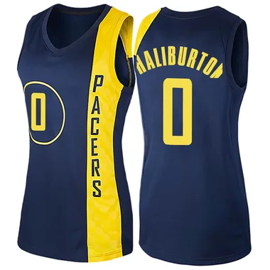 Swingman Navy Blue Tyrese Haliburton Women's Indiana Pacers Nike Jersey - City Edition
